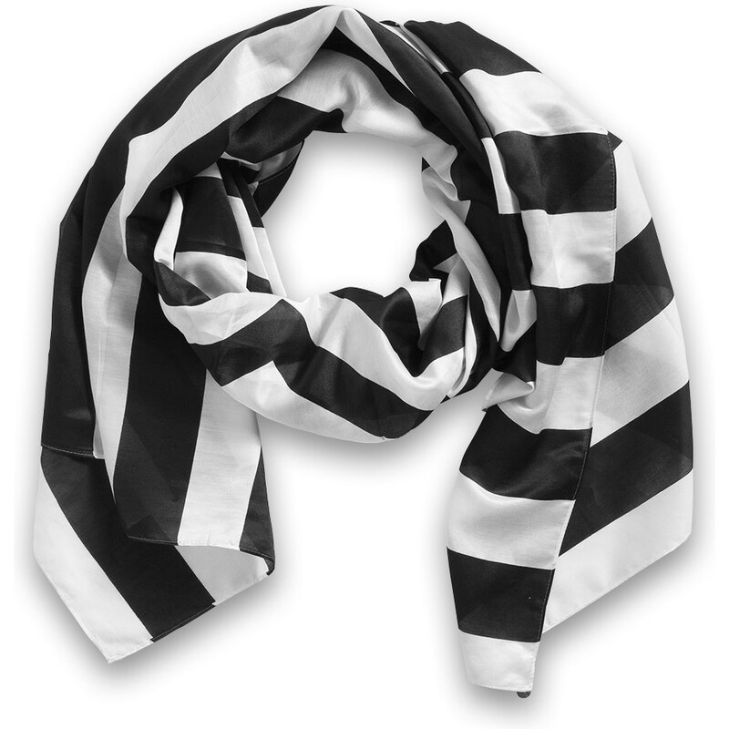 Esprit bi-colour striped scarf with silk
