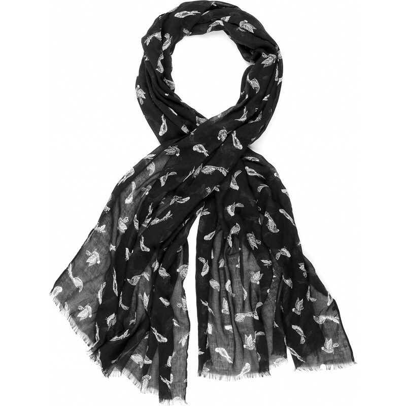 Marks and Spencer M&S Collection Lightweight Folk Bird Print Scarf