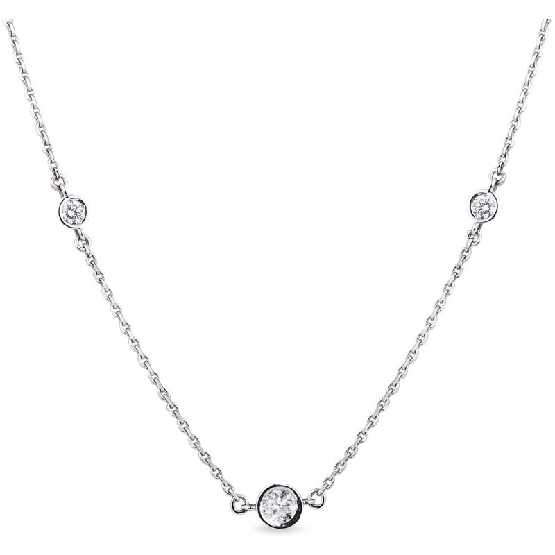 Diamantový náhrdelník z bílého zlata KLENOTA K0554012