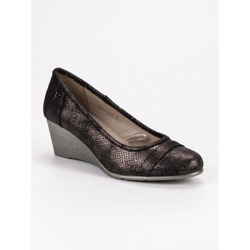 Kesi SHELOVET GLITTERY WEDGE-HEEL PUMPS