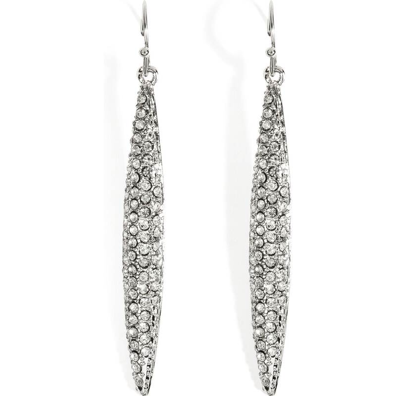 R.J.Graziano Crystal Large Pave Spear Earrings in Silver
