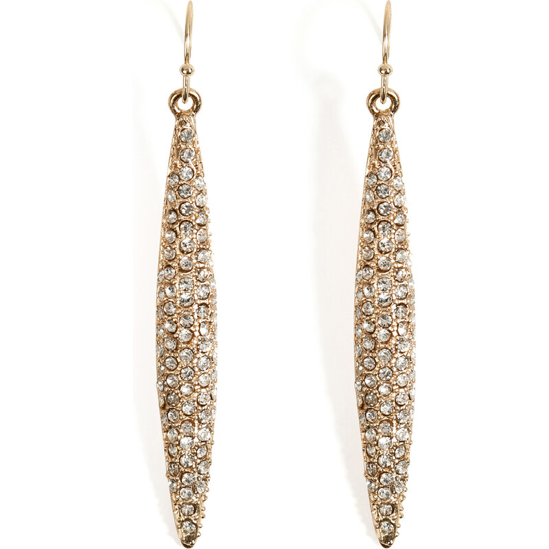 R.J.Graziano Crystal Large Pave Spear Earrings in Gold