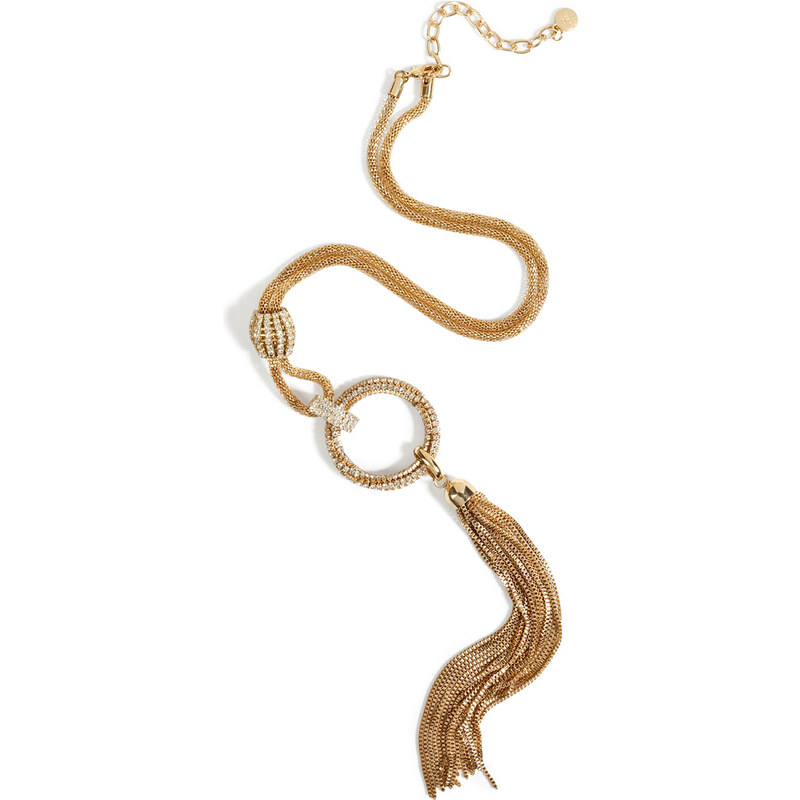 R.J.Graziano Circle Tassel Pendant Necklace in Gold