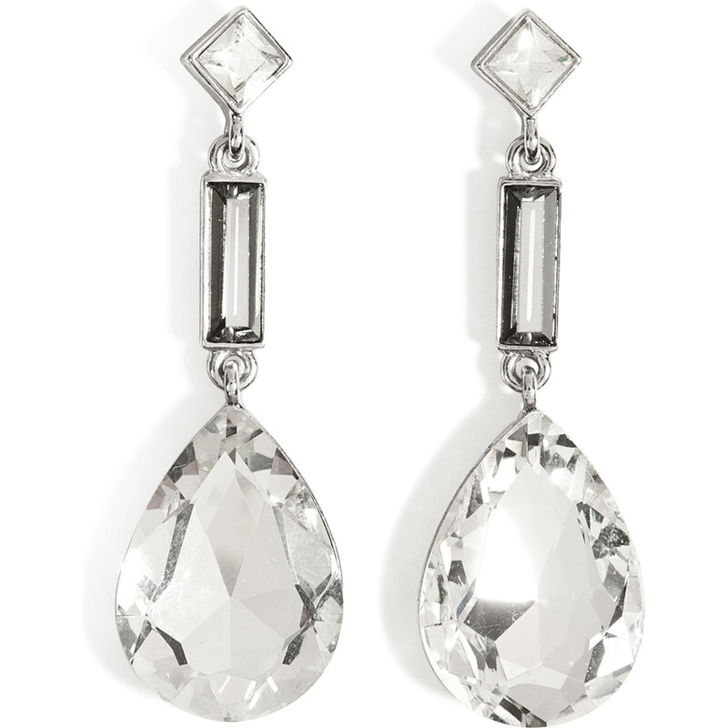 R.J.Graziano Crystal Drop Earrings in Silver