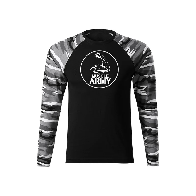 DRAGOWA Fit-T tričko s dlouhým rukávem muscle army biceps, metro 160g / m2  - GLAMI.cz
