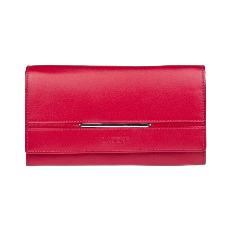 Lagen Dámská luxusní kožená peněženka Red 9530