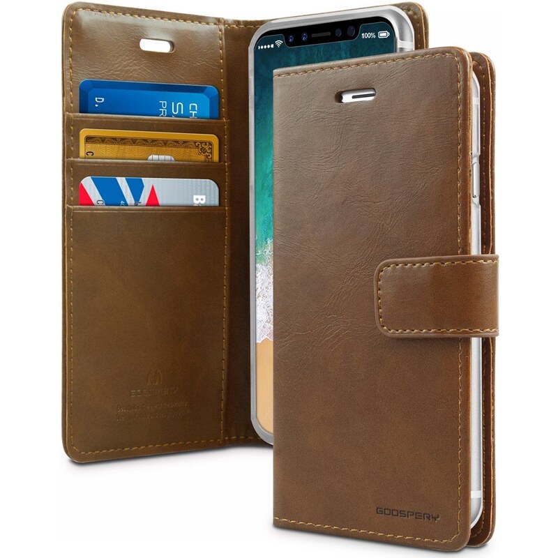 Pouzdro / kryt pro iPhone XS MAX - Mercury, Bluemoon Diary Brown