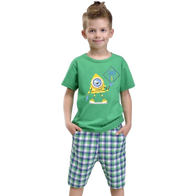 Taro Chlapecké pyžamo s příšerkou Julek zelené