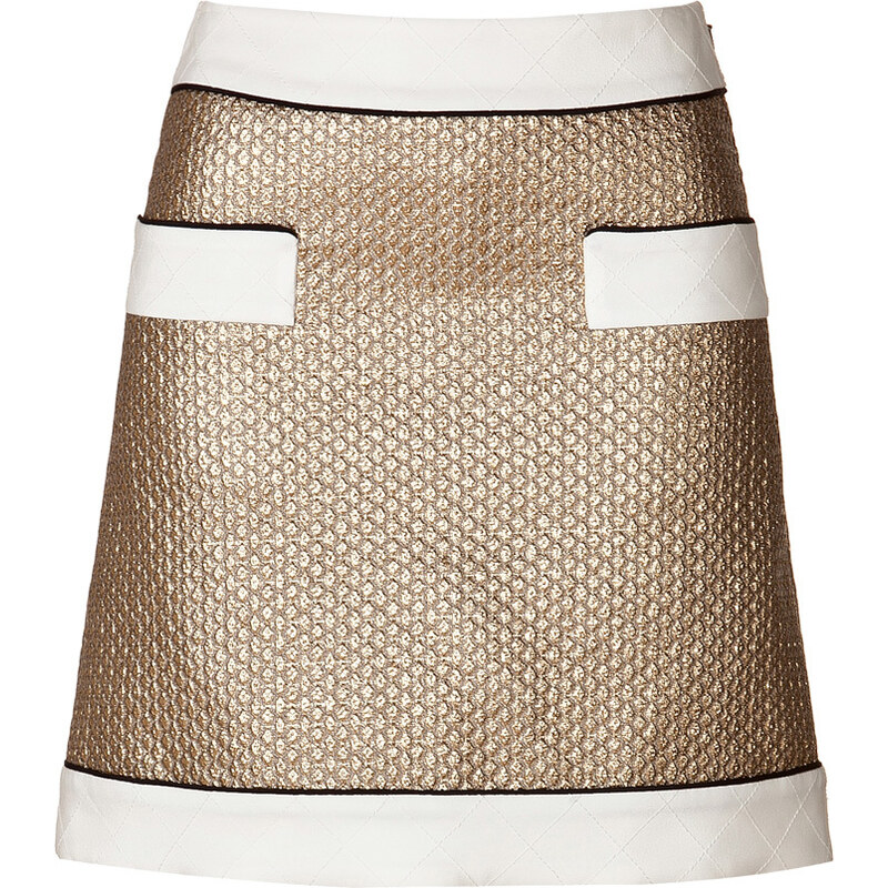 Moschino Metallic Wool-Silk Blend Mini-Skirt