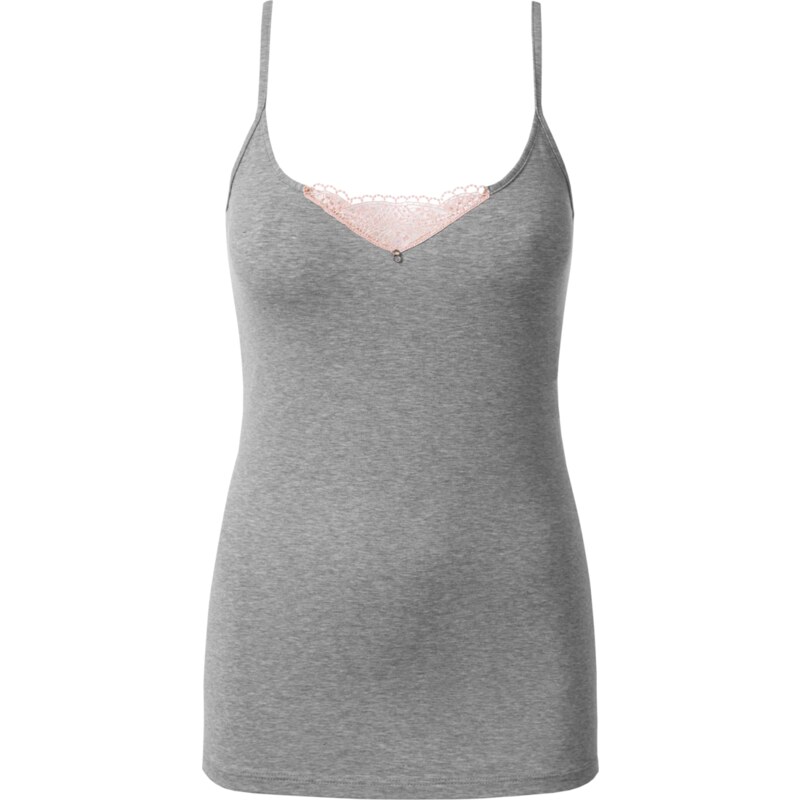Intimissimi Cotton and Embroidery Narrow-Strap Tank-Top