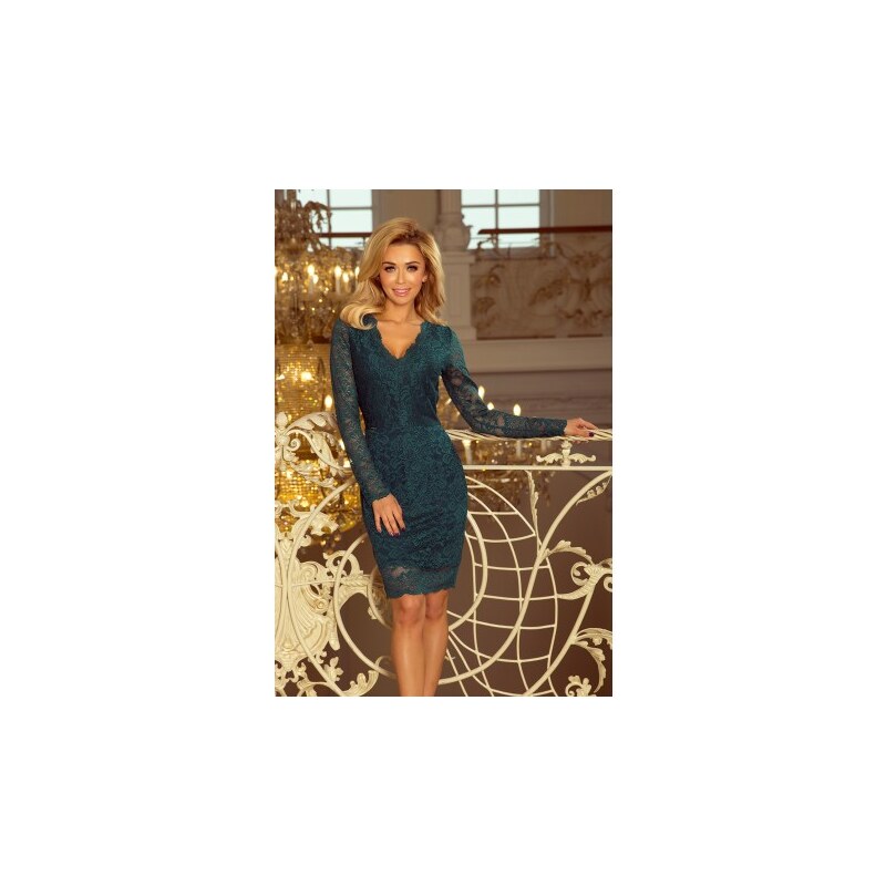Luxusní dámské krajkové šaty Olivia Green NUMOCO 170-3-S