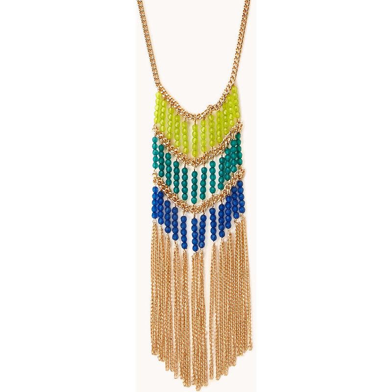 FOREVER21 Fancy Beaded Fringe Necklace