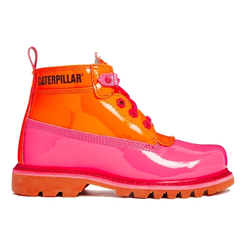 Caterpillar Alexa Pink Patent Ankle Boots - Orange