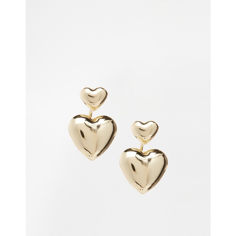 ASOS Heart Swing Earrings - Gold