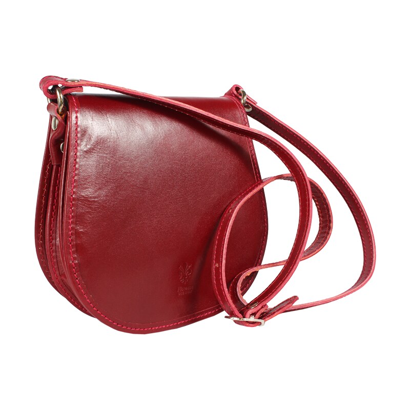 Červená kožená italská crossbody kabelka Cleo Rossa NovaKabelka.cz 34577967