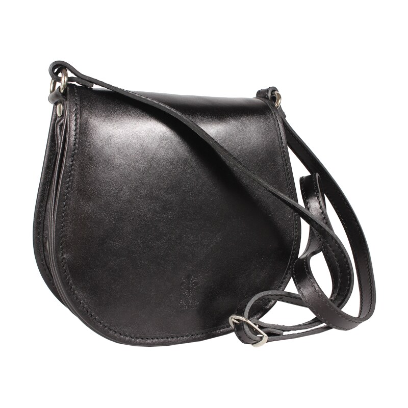 Černá kožená italská crossbody kabelka Cleo Nera NovaKabelka.cz