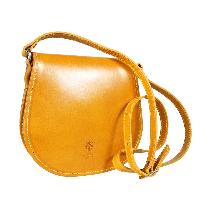 Žlutá kožená italská crossbody kabelka Cleo Gialla NovaKabelka.cz 34577971