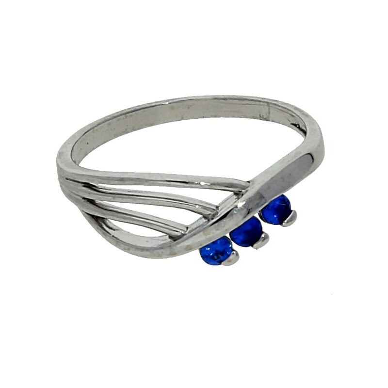 Goldstore Stříbrný prsten s modrými zirkony