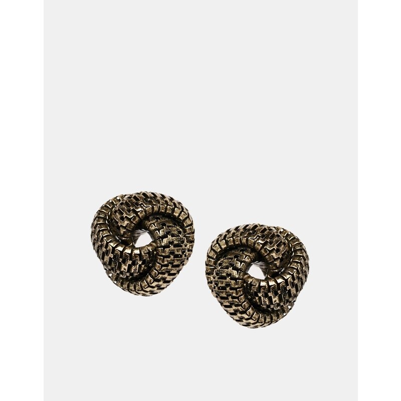 ASOS XL Box Knot Stud Earrings - Gold