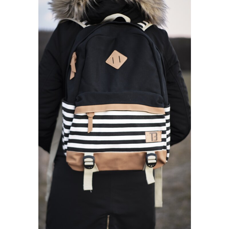 TopBags Canvas Batoh Canvas TopBags Stripe Černý 21 l