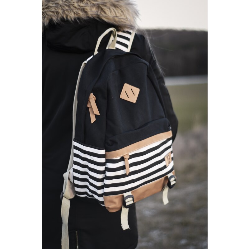 TopBags Canvas Batoh Canvas TopBags Stripe Černý 21 l