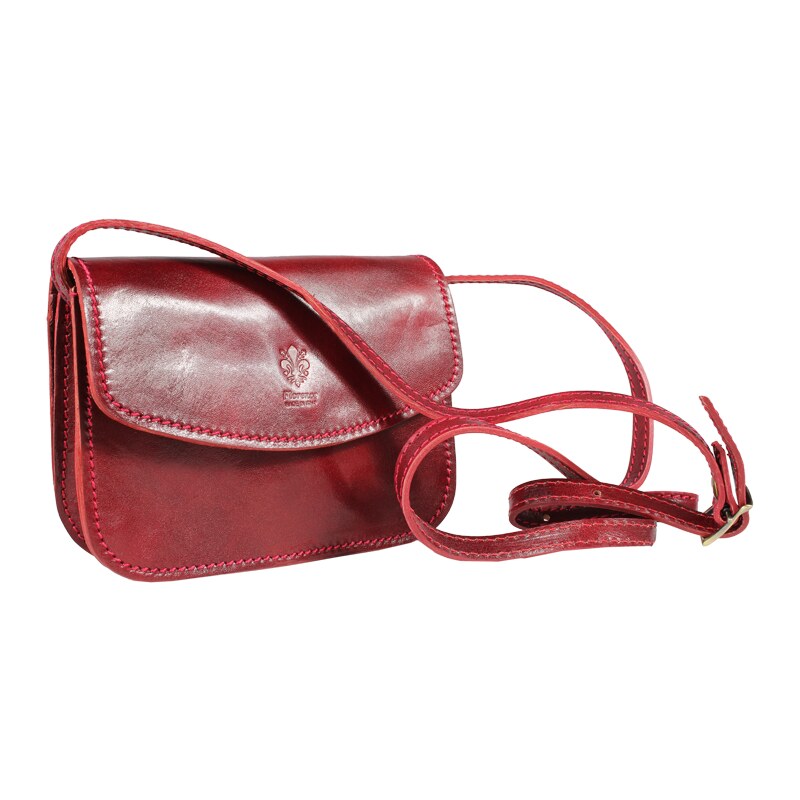 NovaKabelka.cz Kožená kabelka crossbody Lona Rossa červená