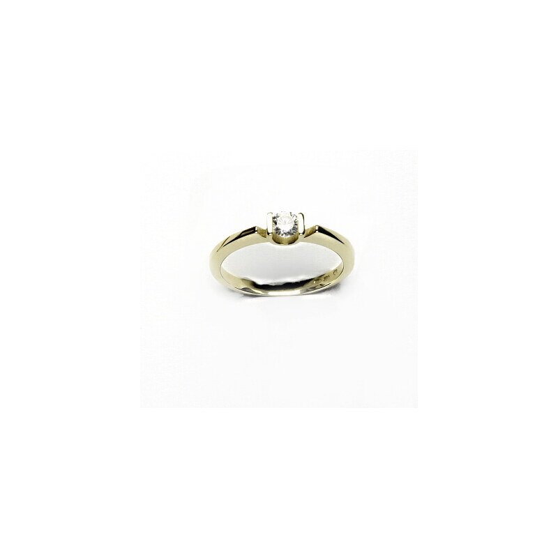 Čištín s.r.o. Zlatý prsten - zásnubní, čirý zirkon, žluté zlato, VR 4
