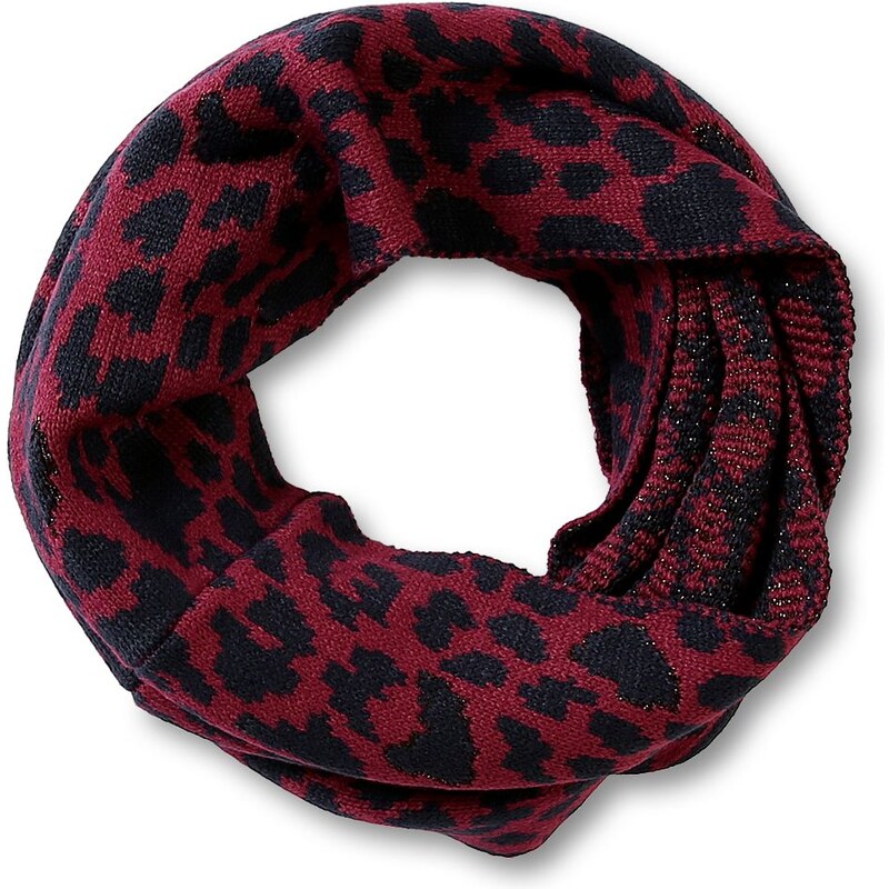 s.Oliver Leopard print snood with glitter yarn