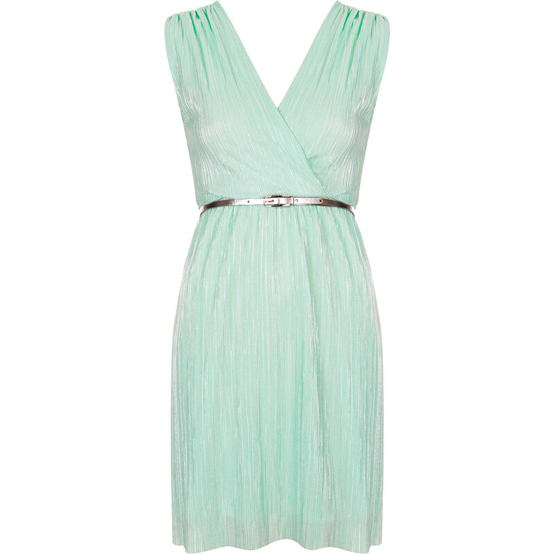 Topshop **Grecian Pleated Wrap-Over Mini Dress by Oh My Love