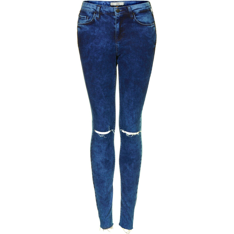 Topshop MOTO Mottle Wash Ripped Leigh Jeans