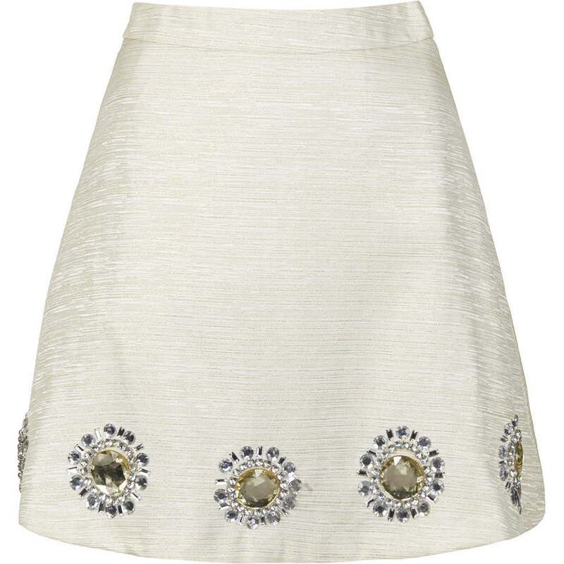 Topshop **Ivory Gold Sun Skirt by Sister Jane