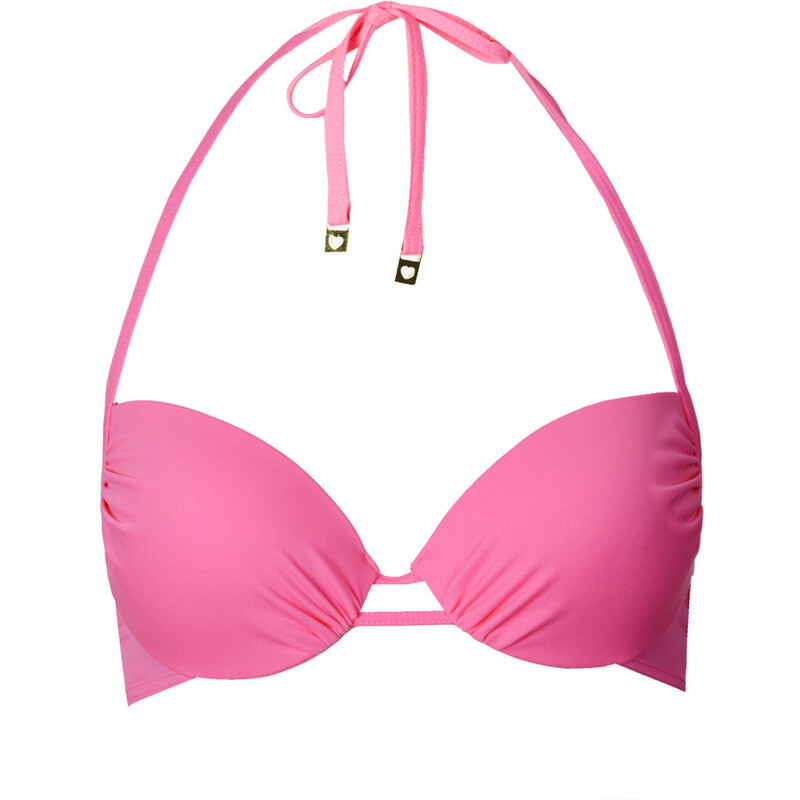 Topshop Pink Plunge Bikini Top