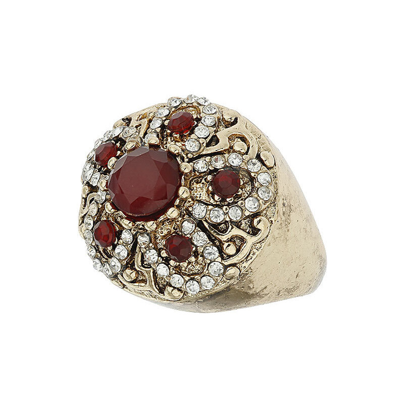 Topshop Large Red Flower Ring