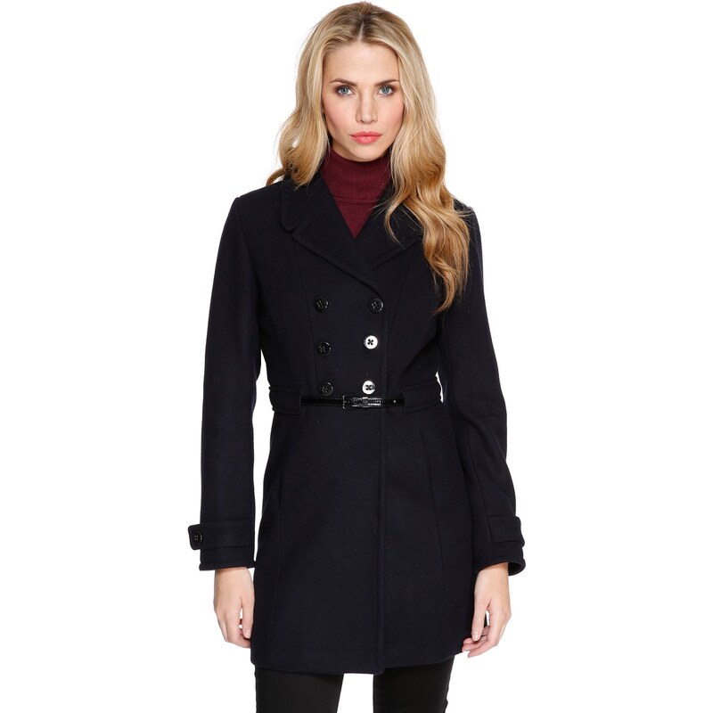 s.Oliver Wool coat with a patent belt
