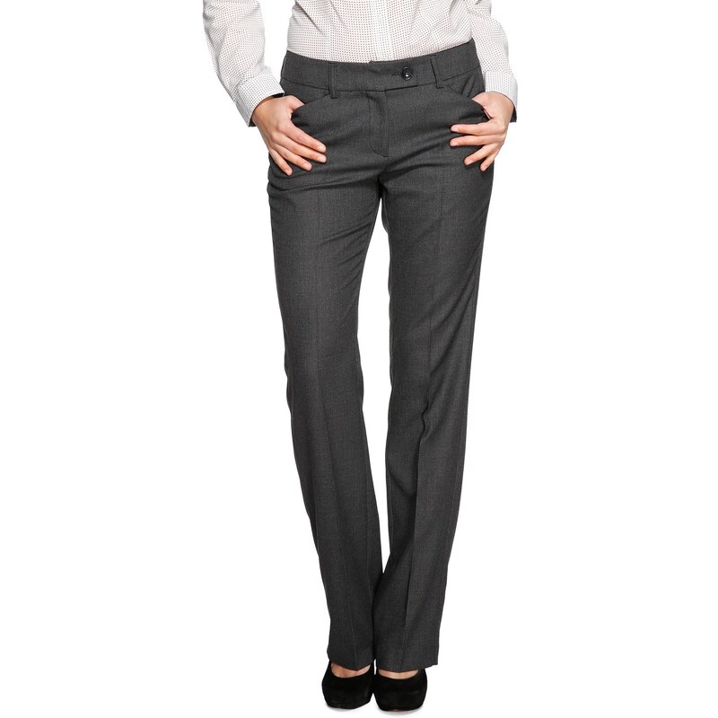 s.Oliver Straight: business trousers with a woven texture