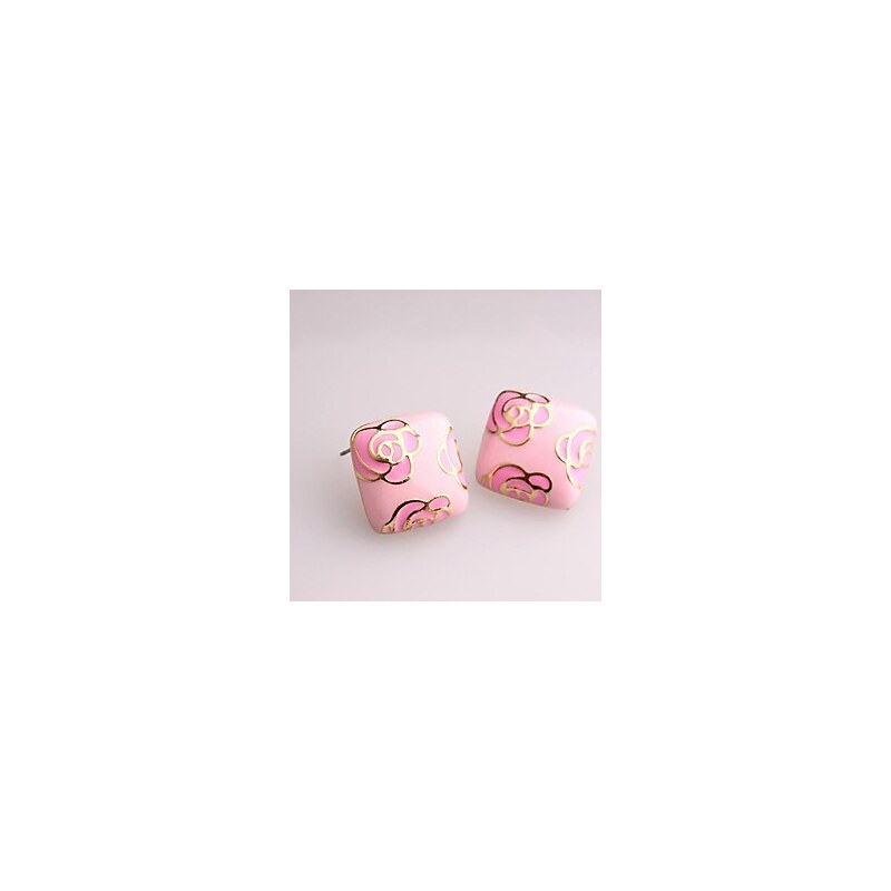 LightInTheBox Wowen's Fashion Earrings With Gold Plated Square Glaze Rose Graphics in Jewelry