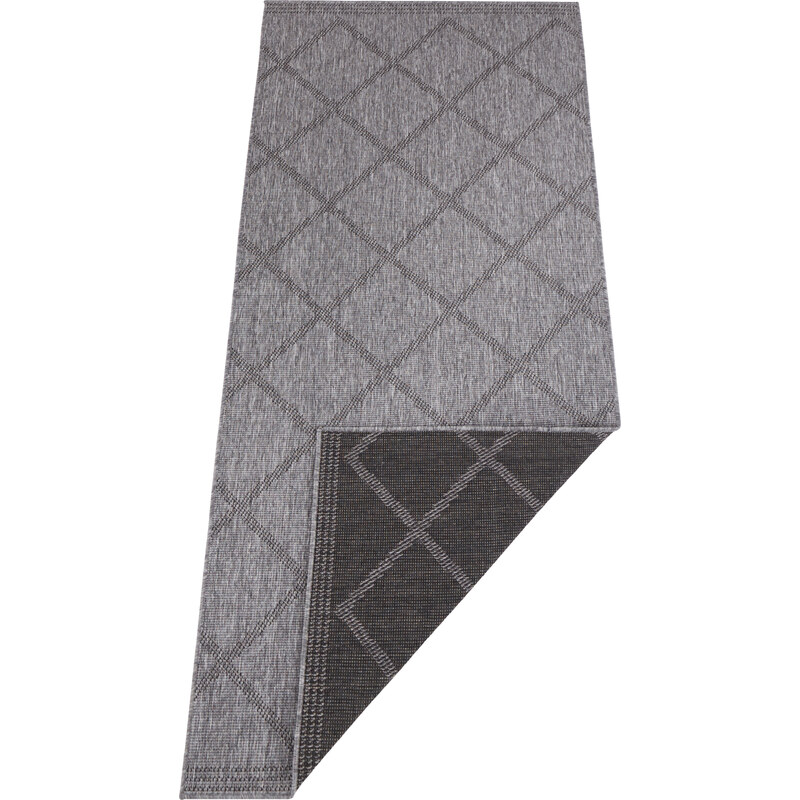 NORTHRUGS - Hanse Home koberce Kusový koberec Twin Supreme 103757 Corsica Black/Anthracite – na ven i na doma - 80x250 cm