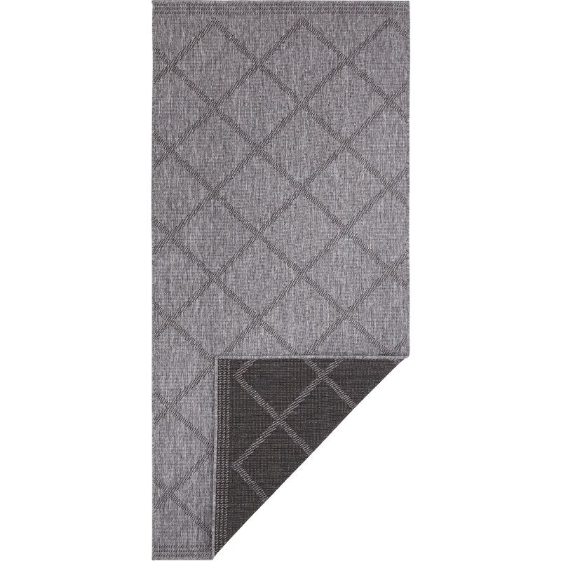 NORTHRUGS - Hanse Home koberce Kusový koberec Twin Supreme 103757 Corsica Black/Anthracite – na ven i na doma - 80x250 cm
