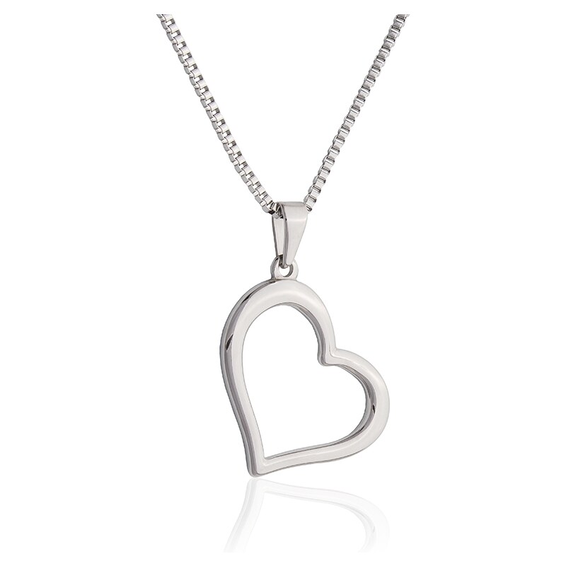 BM Jewellery Dámský náhrdelník srdce z chirurgické oceli S635070