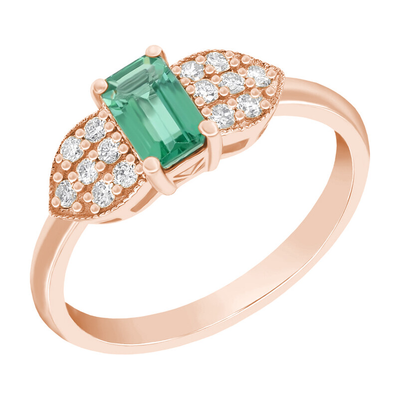 Eppi Božský prsten Tana se smaragdem a diamanty
