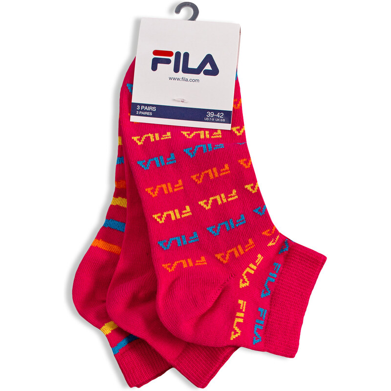 Dámské ponožky FILA 3 páry růžové 34968373