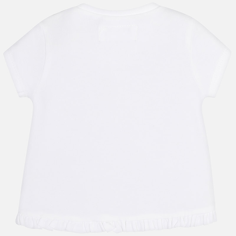 MAYORAL dívčí tričko KR s aplikací květ bílá