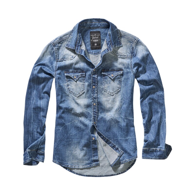 Brandit Košile Riley Denim Shirt denim blue S