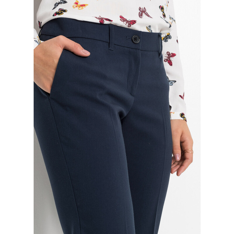 bonprix Business kalhoty, v krátkých velikostech Modrá