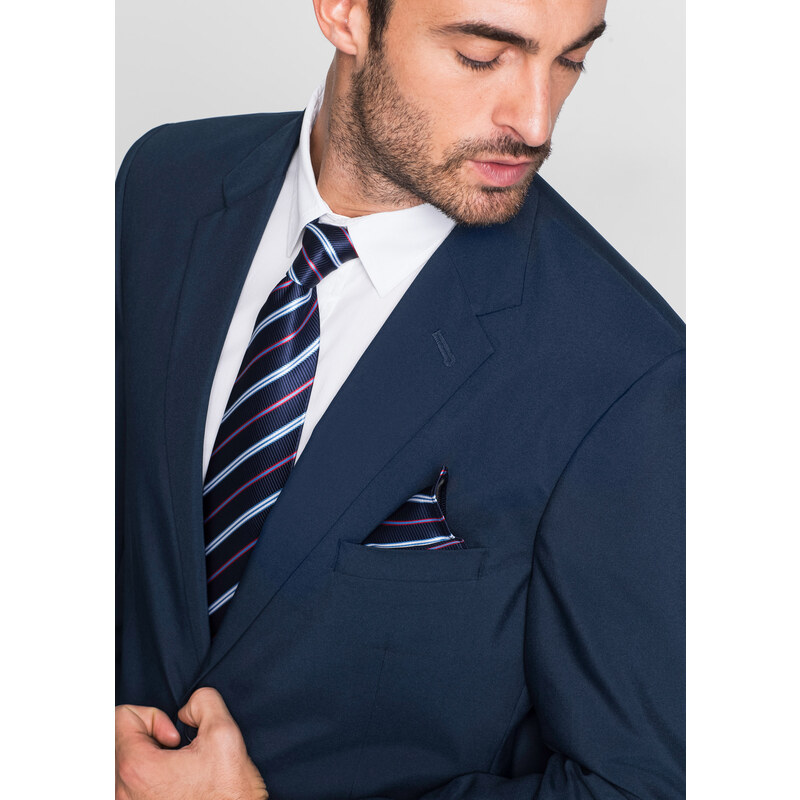 bonprix Oblek z recyklovaného polyesteru (2dílná souprava): sako a kalhoty Modrá