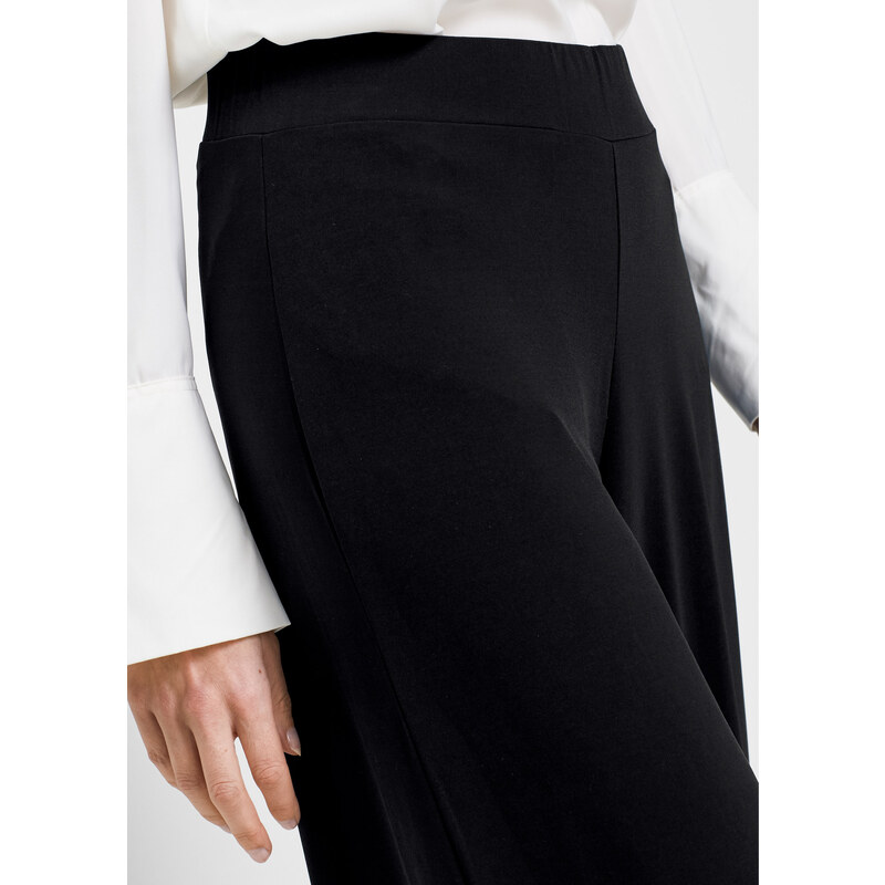 bonprix Žerzejové kalhoty Culotte Černá
