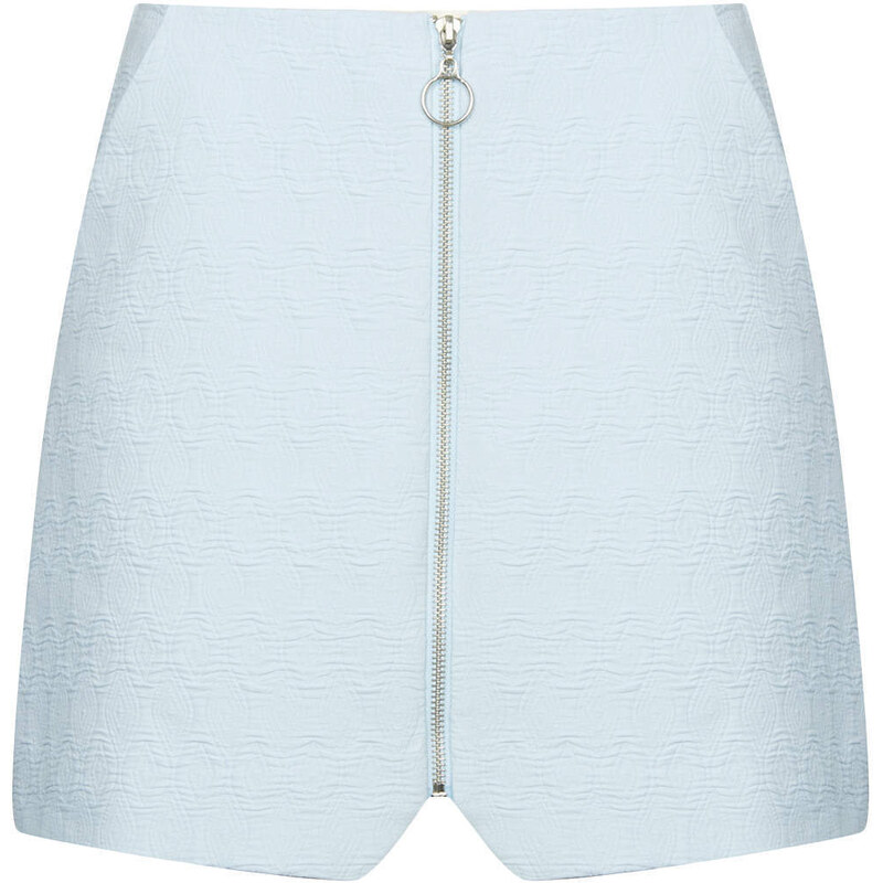 Topshop Quilted Zip Front Mini Skirt