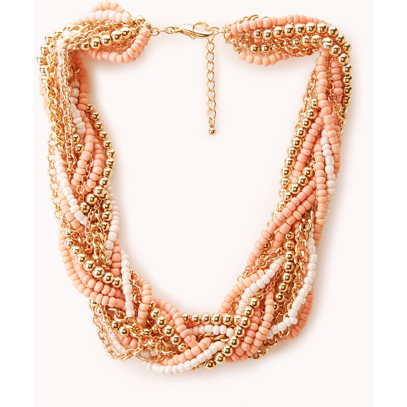 FOREVER21 Braided Beads and Chain Necklace