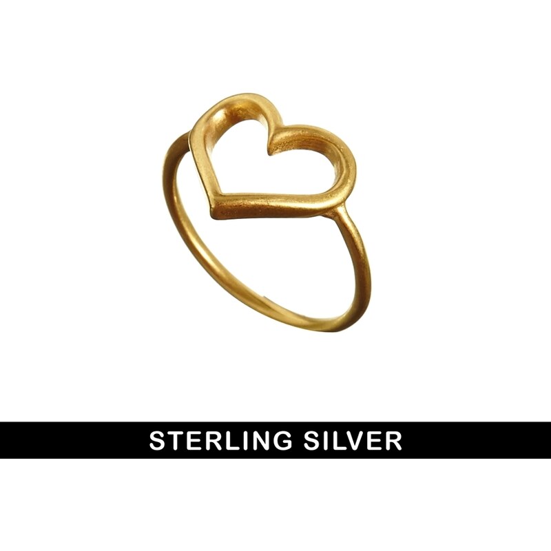 Dogeared Gold Plated Large Heart Ring - Gold