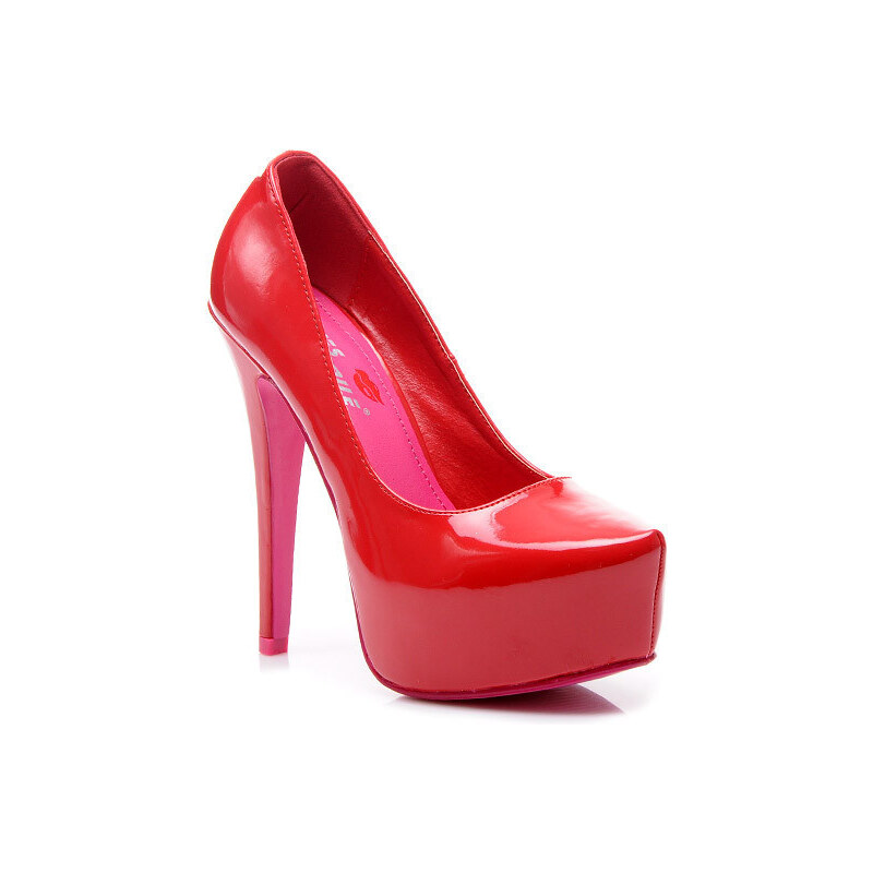Perfect shoes Lakované lodičky na platformě červené Velikost: 36/23,5 cm